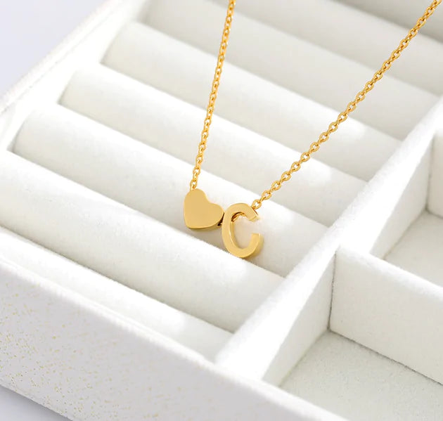Letter Heart Initial Necklaces - High Trend Coture