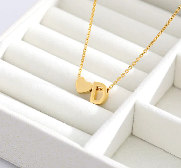 Letter Heart Initial Necklaces - High Trend Coture