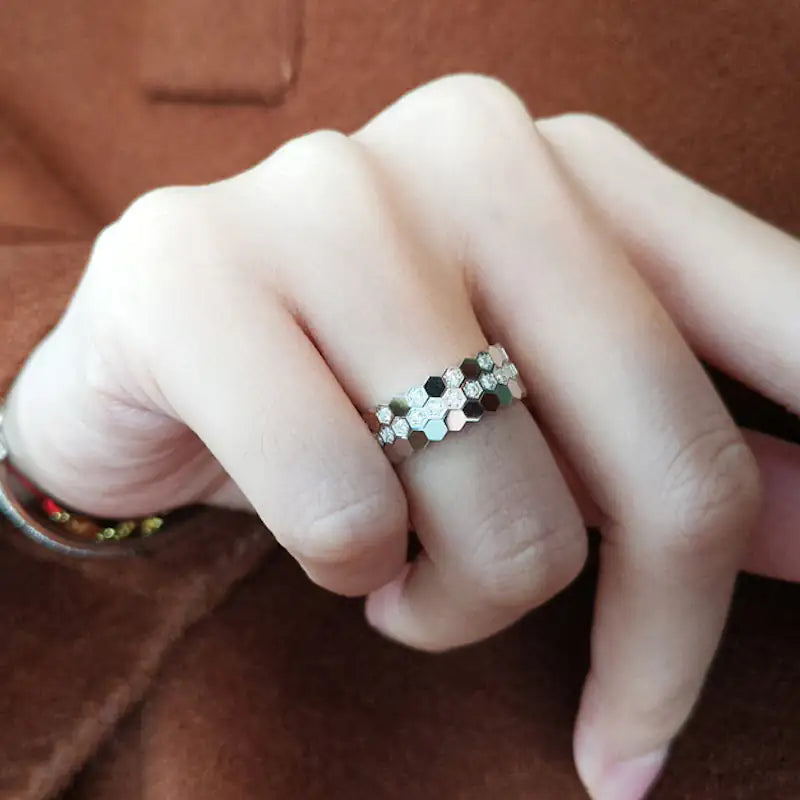 Honeycomb Stacking Rings (3Pc Set) - High Trend Coture