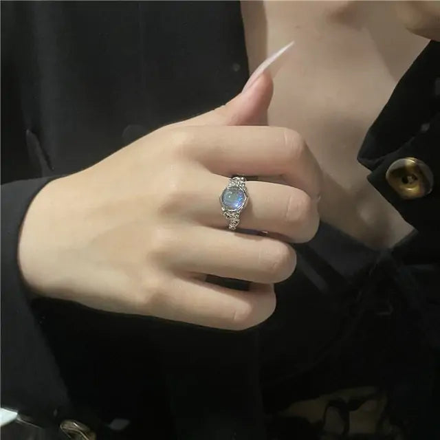 Crystal Opal Star Open Rings - High Trend Coture
