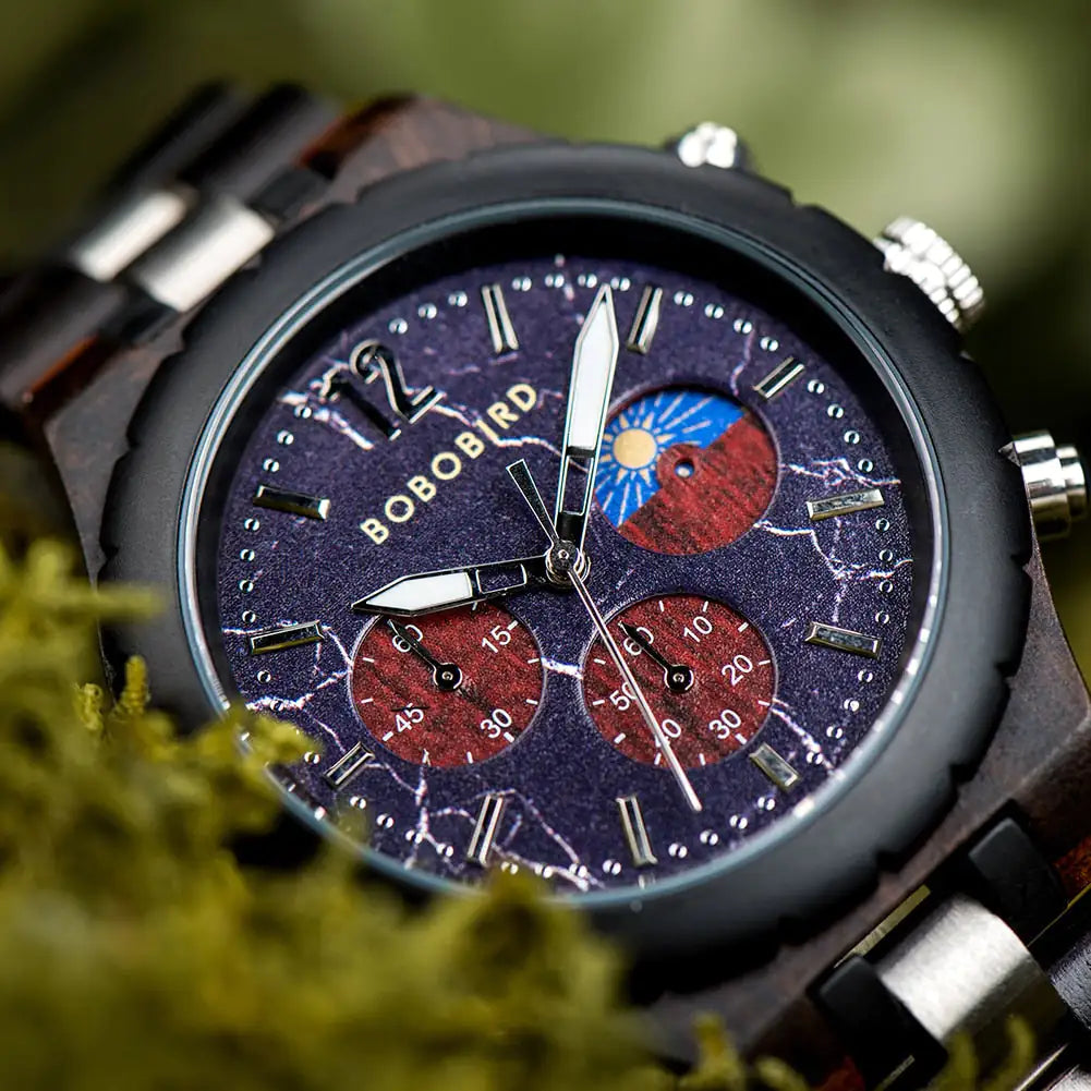 Luxury Wooden Chronograph Watch for Men - High Trend Coture