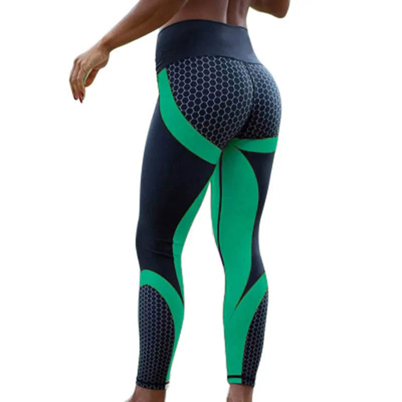 Leggings con Estampado de Panal de Abeja - High Trend Coture