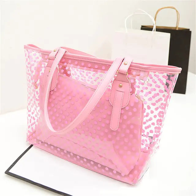 Bolso transparente para mujer con lunares - High Trend Coture