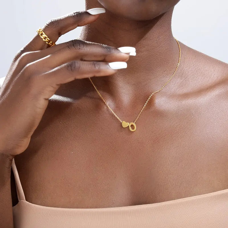 Letter Heart Initial Necklaces - High Trend Coture