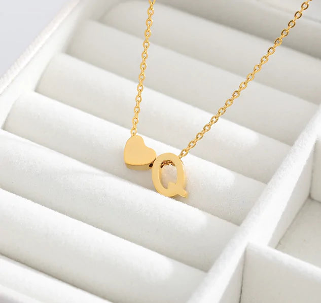 Letter Heart Initial Necklaces - High Trend Coture