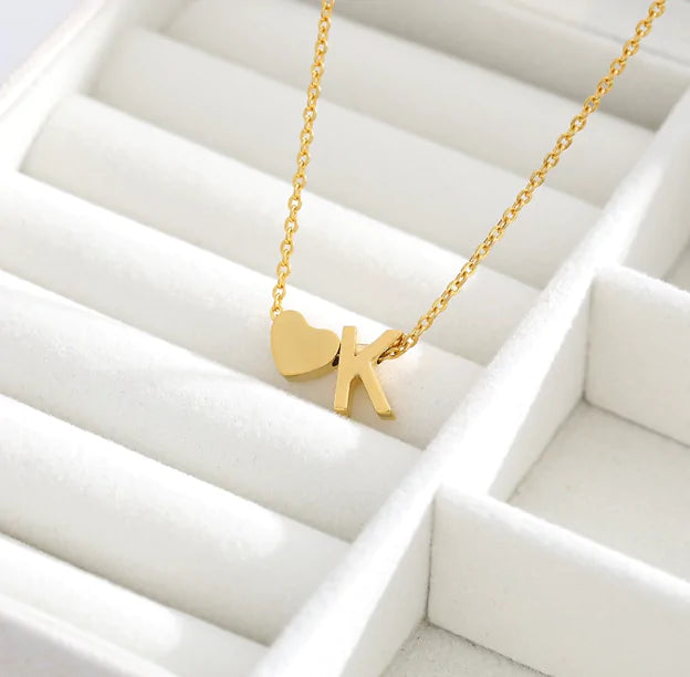 Letter Heart Initial Necklaces - High Trend Coture