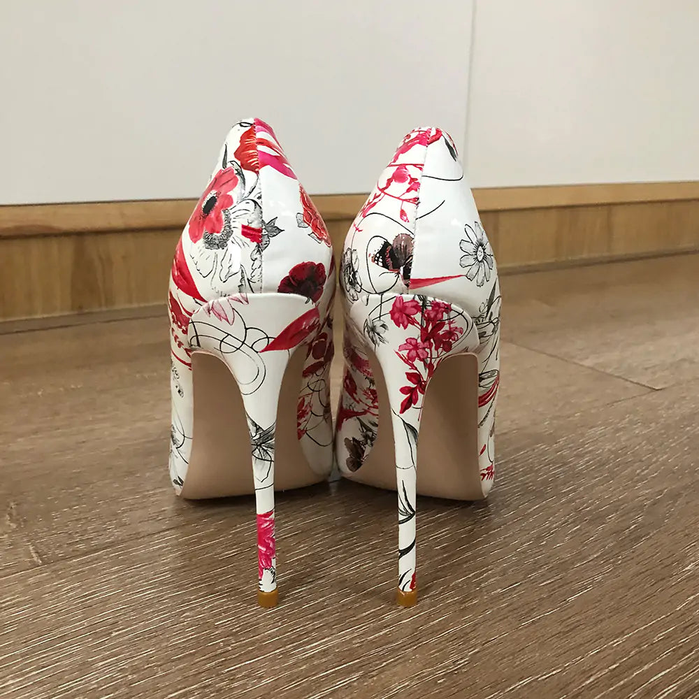 Zapatos stilettos estampado flores - High Trend Coture