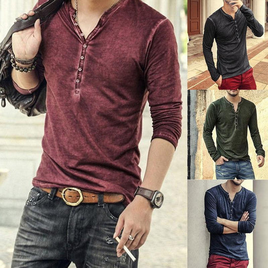 Camiseta Henley Hombre con Botones - High Trend Coture