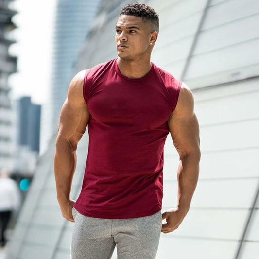 Camiseta Sin Mangas de Cuello Redondo Hombre - High Trend Coture