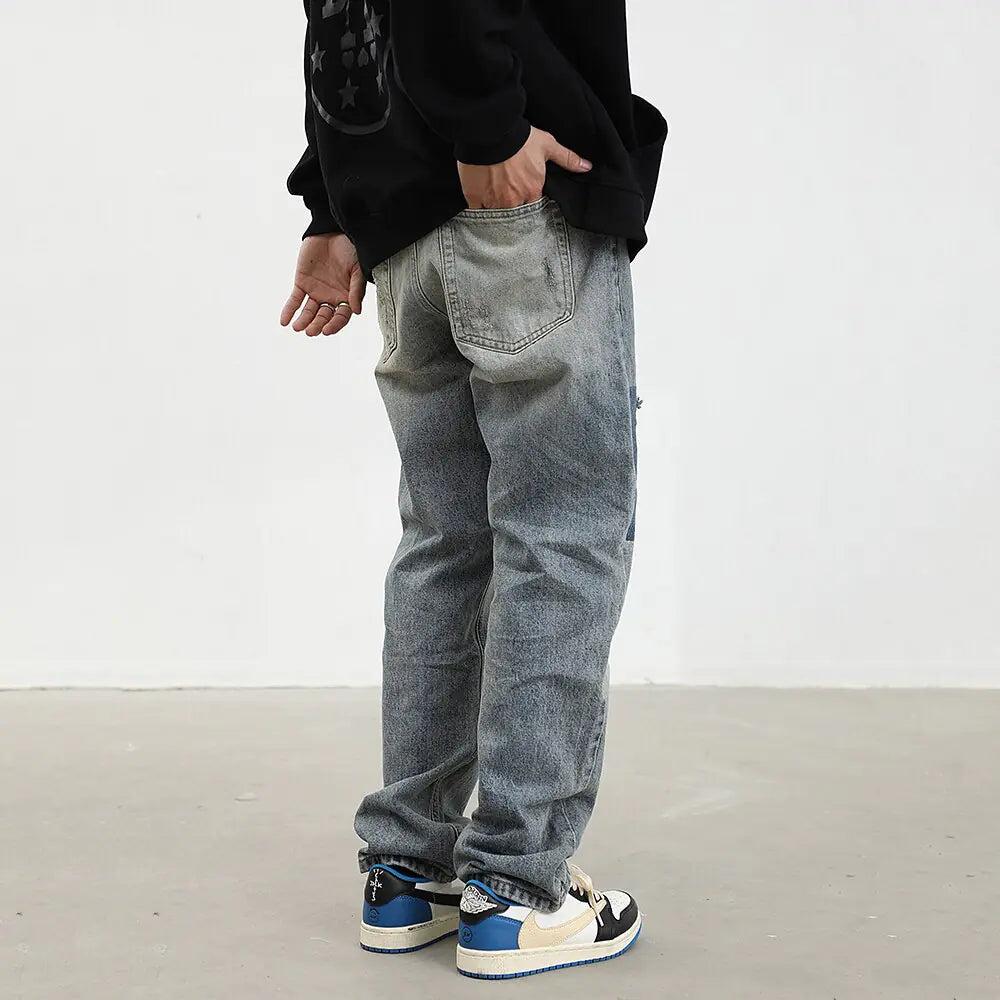 Vaqueros Holgados Retro hombre con Rasgados - High Trend Coture