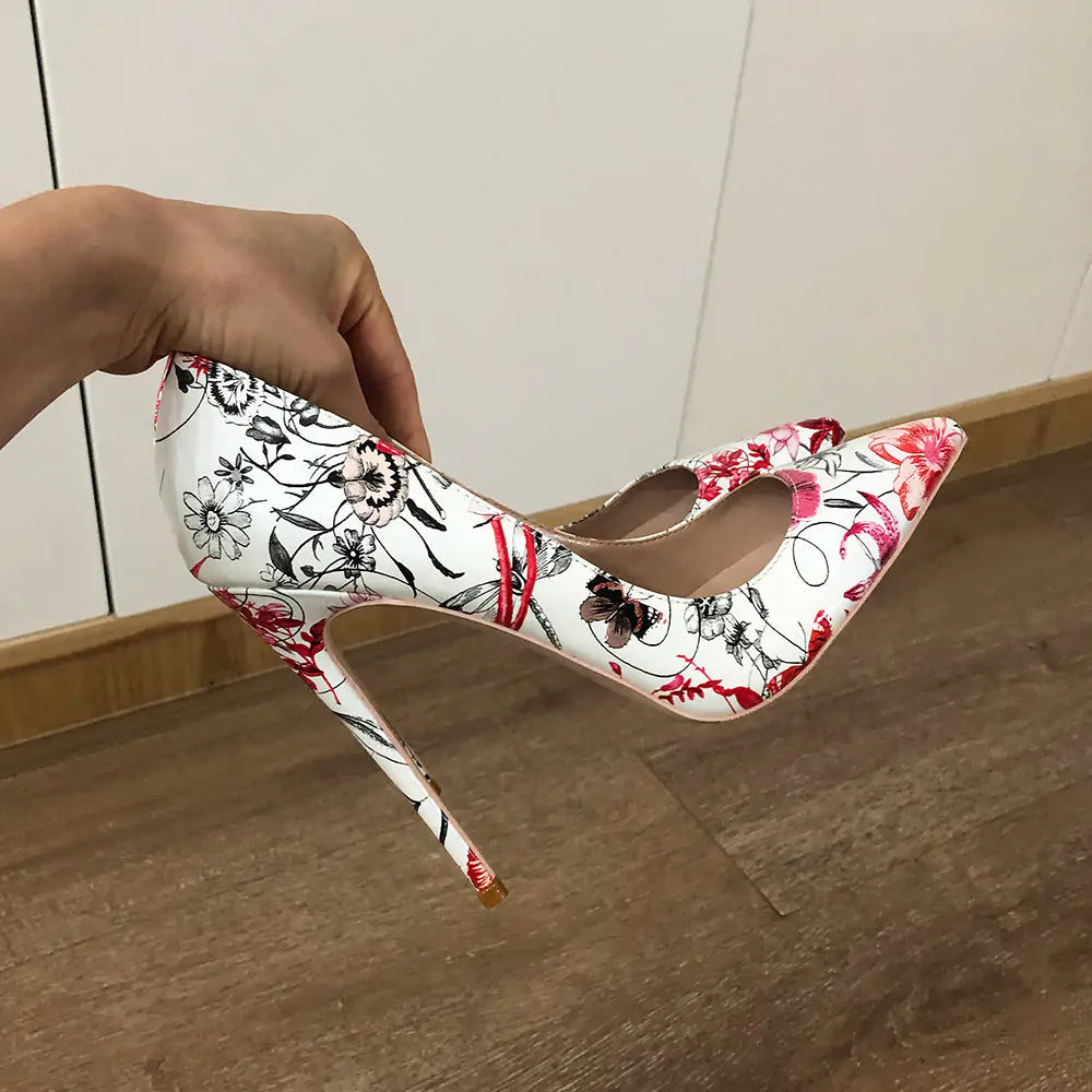 Zapatos stilettos estampado flores - High Trend Coture