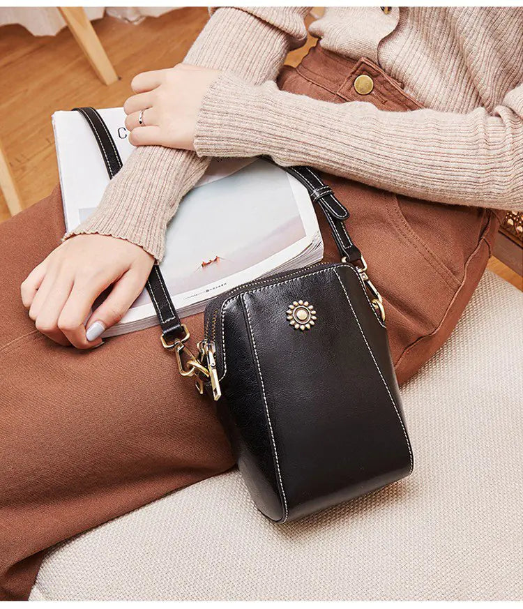 Mini bolso estilo bandolera de piel - High Trend Coture