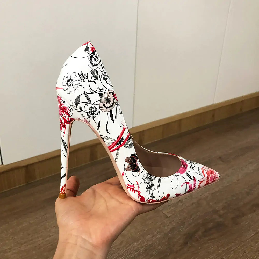 Zapatos stilettos estampado flores - High Trend Coture