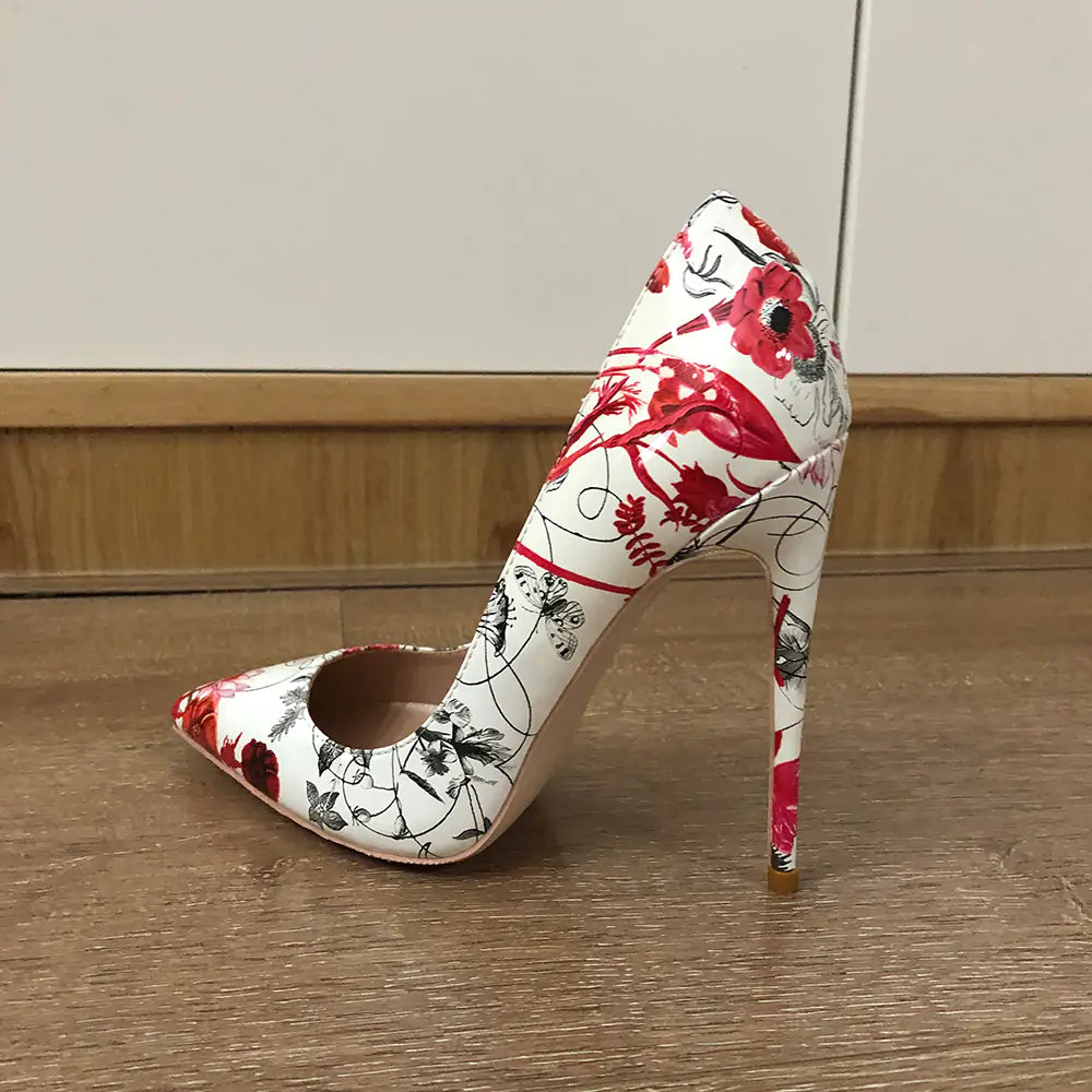 Zapatos stilettos estampado flores - High Trend Coture